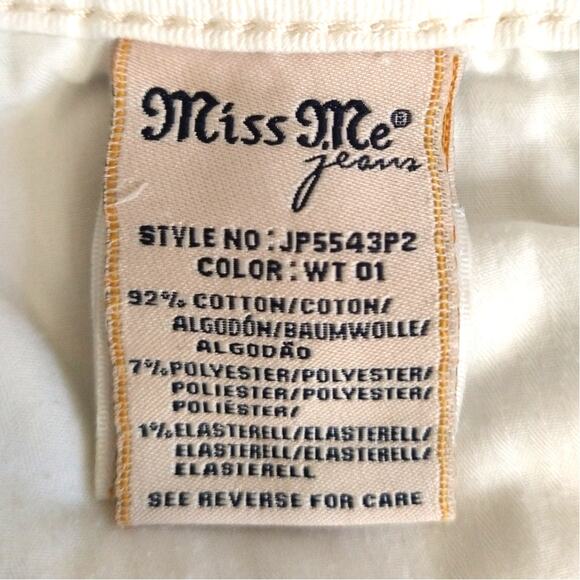 Miss Me White Capri Jeans Size 30 Embellished Pockets Low Rise Denim - Picture 9 of 15